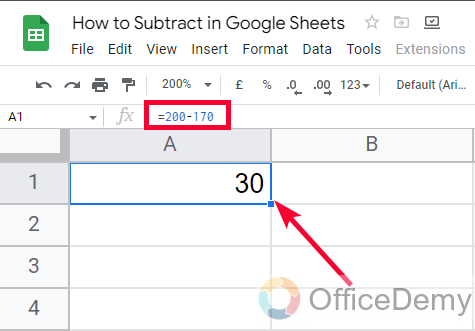 How to Subtract in Google Sheets 3