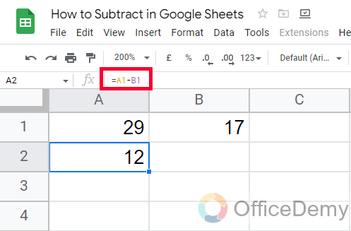 How to Subtract in Google Sheets 6