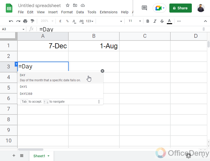 How to Use DAYS Function in Google Sheets 6