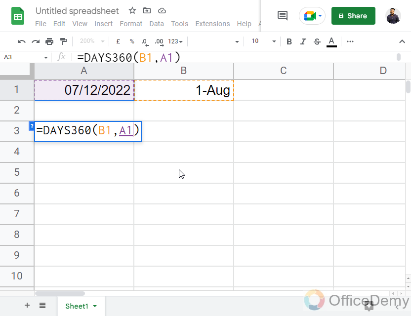 How to Use DAYS Function in Google Sheets 11