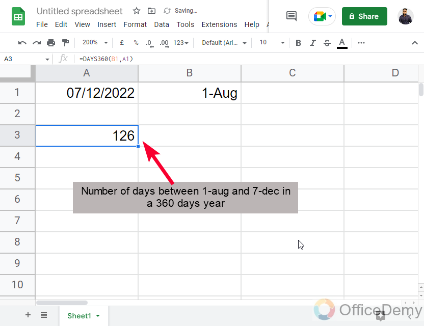How to Use DAYS Function in Google Sheets 12