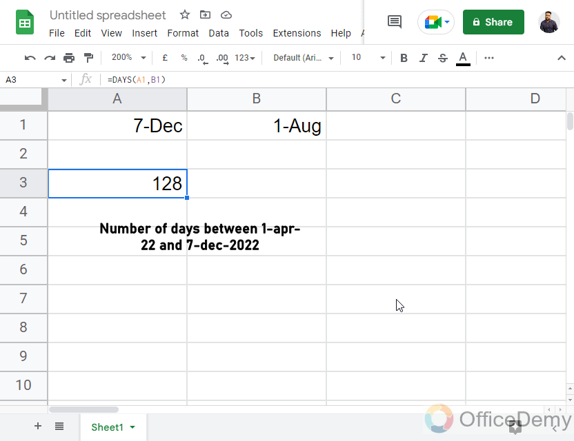 How to Use DAYS Function in Google Sheets 5