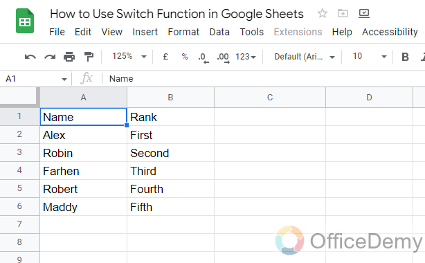 How to Use Switch Function in Google Sheets 1
