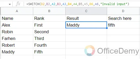 How to Use Switch Function in Google Sheets 13
