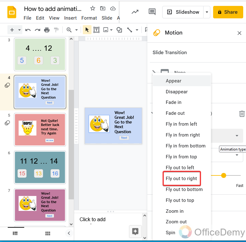 How to add animation to google slides 11
