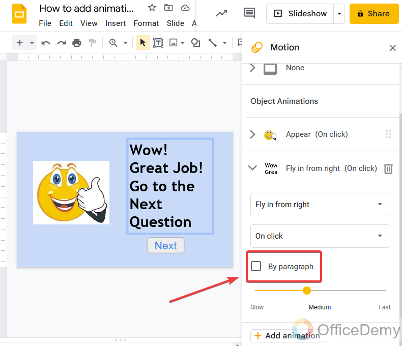 How to add animation to google slides 13
