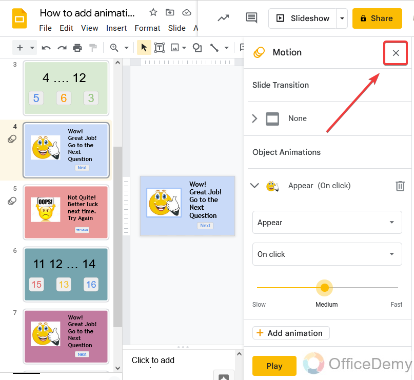 How to add animation to google slides 14