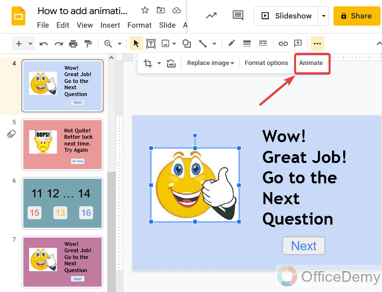 How to add animation to google slides 3