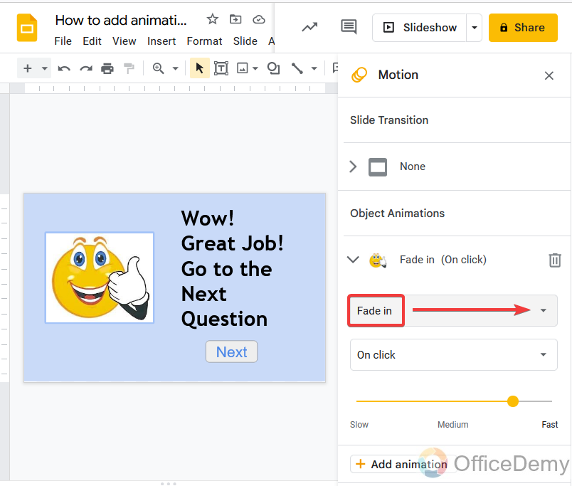 How to add animation to google slides 5