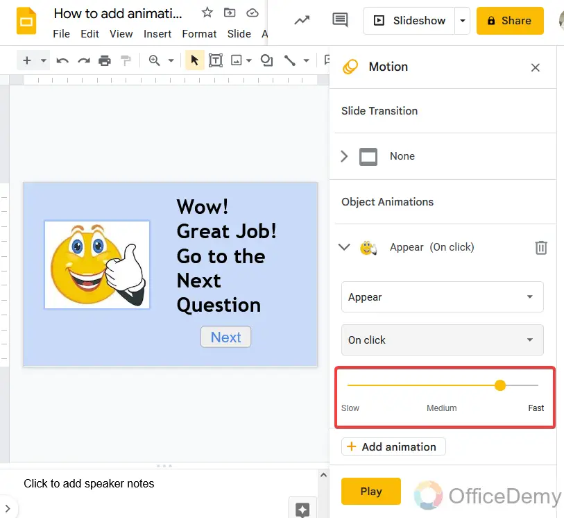 How to add animation to google slides 7