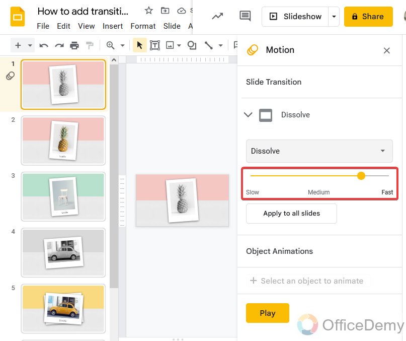 How to add transitions on google slides 13