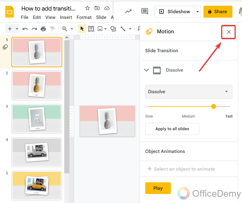 How to add transitions on google slides 15