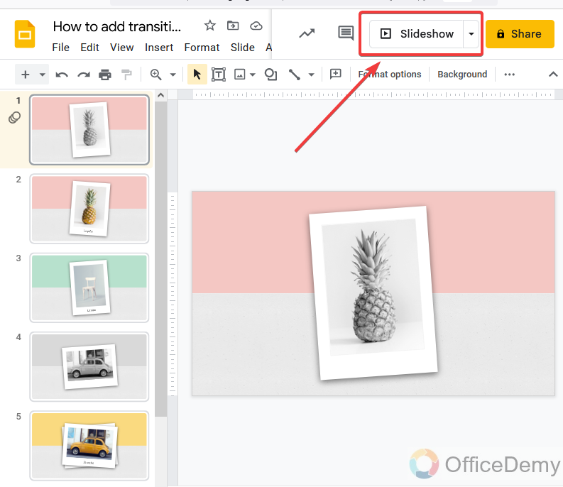 How to add transitions on google slides 16