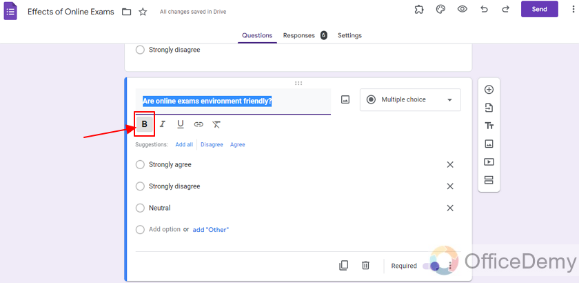 How to bold text in google forms 13