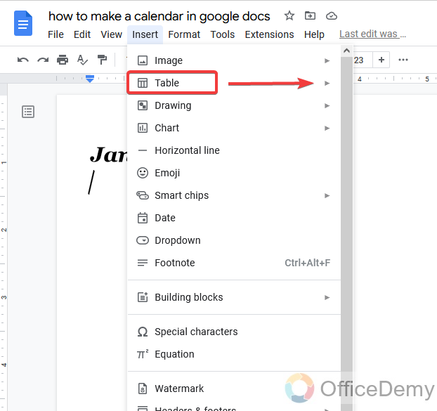 how to make a calendar in google docs 12