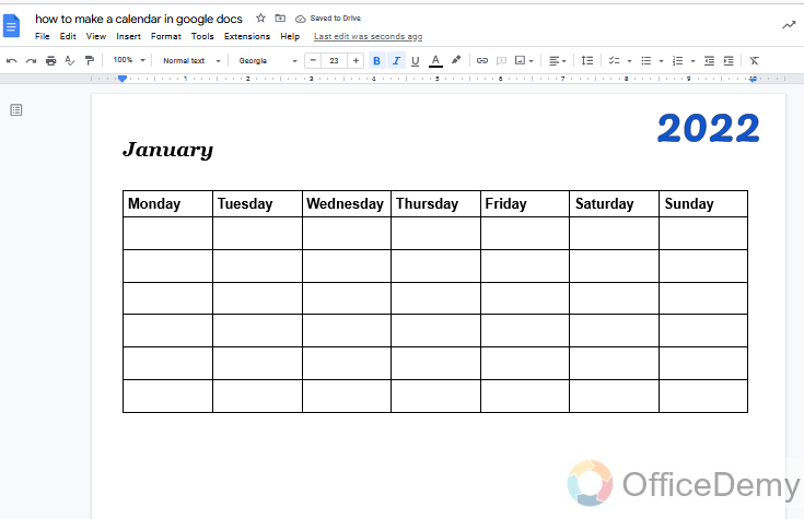 how to make a calendar in google docs 14