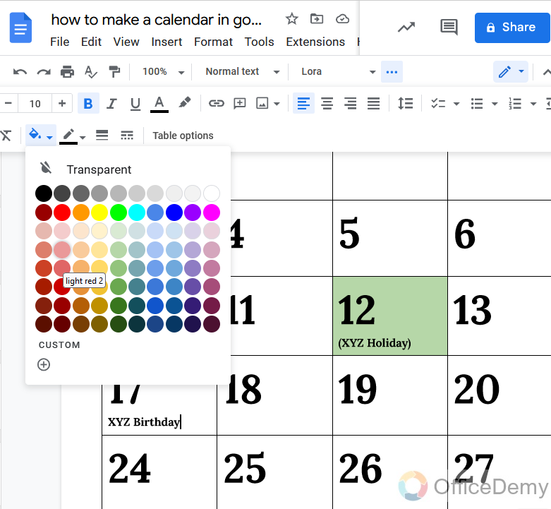 how to make a calendar in google docs 20