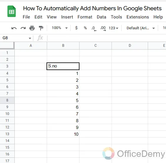 How To Automatically Add Numbers In Google Sheets 12
