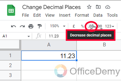 How to Change Decimal Place in Google Sheets 3