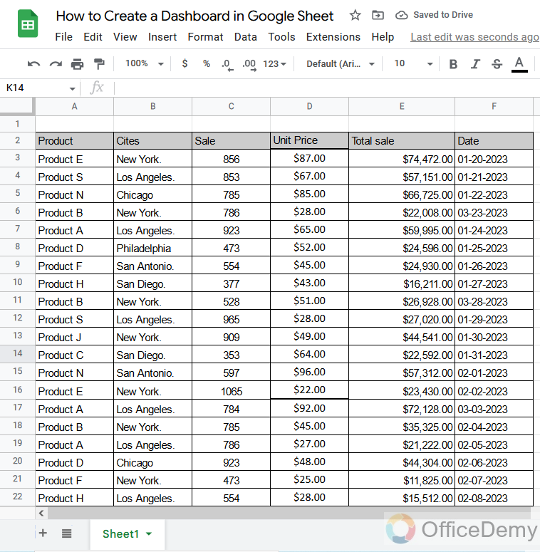 How to Create a Dashboard in Google Sheets 1