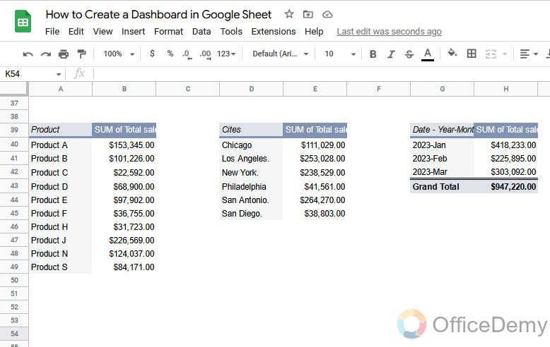 How to Create a Dashboard in Google Sheets 12