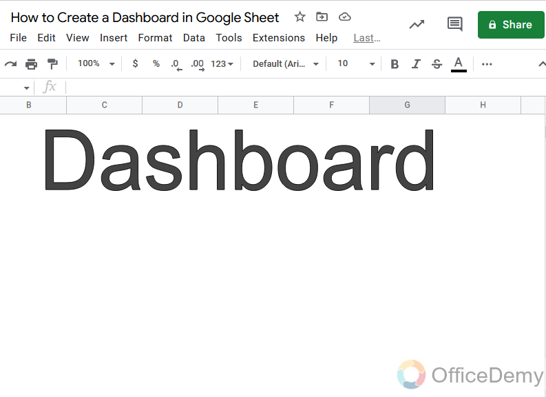 How to Create a Dashboard in Google Sheets 16