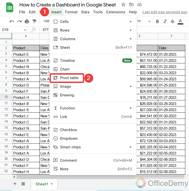 How to Create a Dashboard in Google Sheets 2
