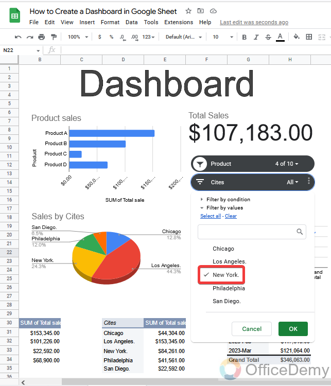 How to Create a Dashboard in Google Sheets 33