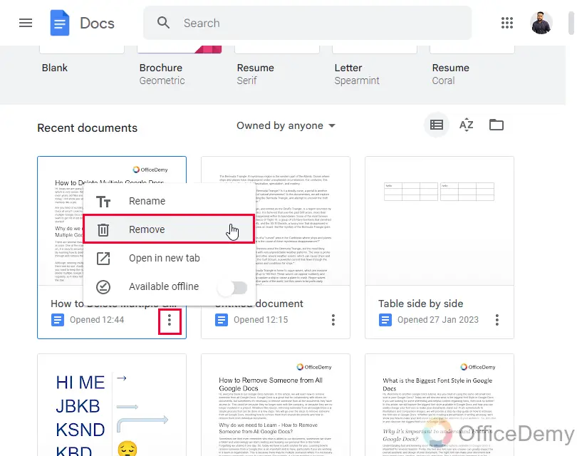 How to Delete Multiple Google Docs 7