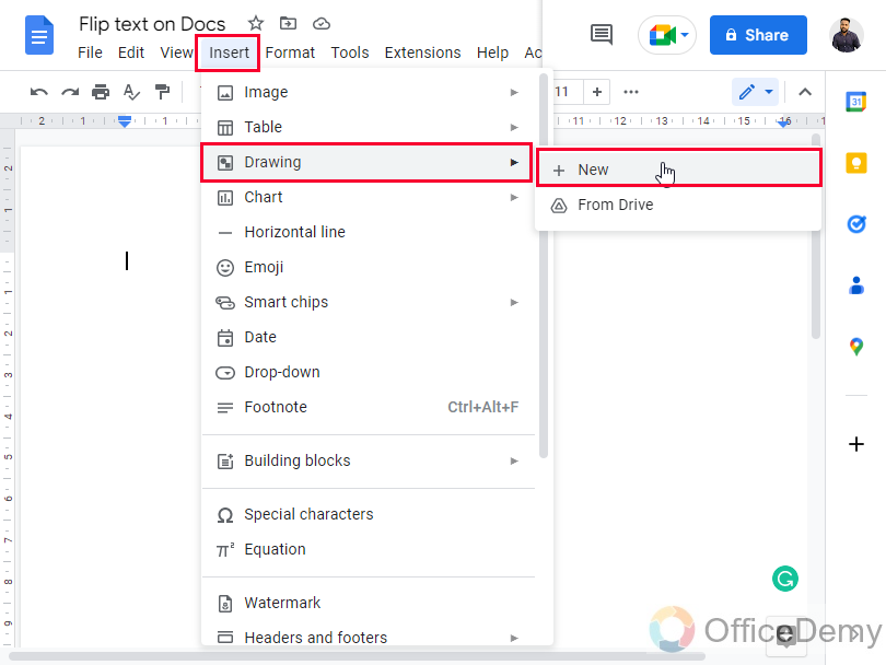 How to Flip Text in Google Docs 1