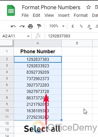 How to Format Phone Numbers in Google Sheets 2