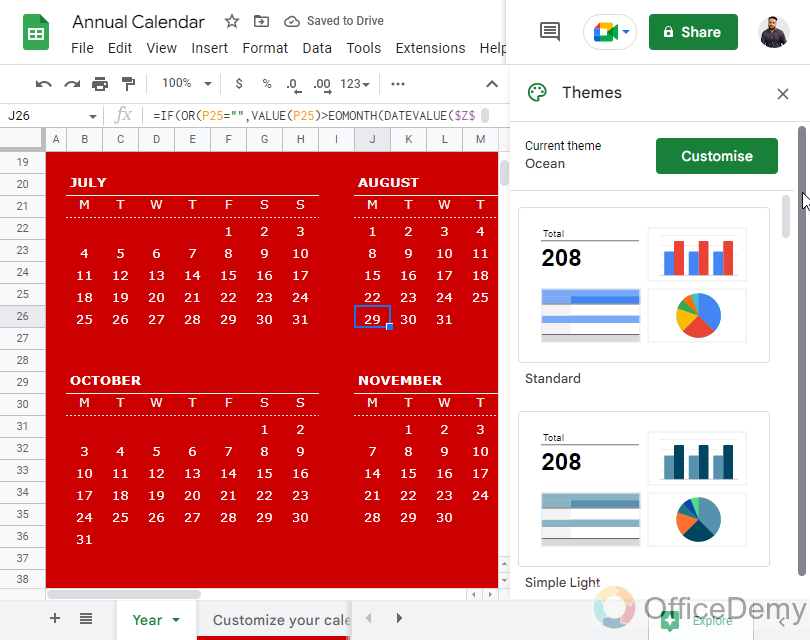How to Insert Calendar in Google Sheets 9