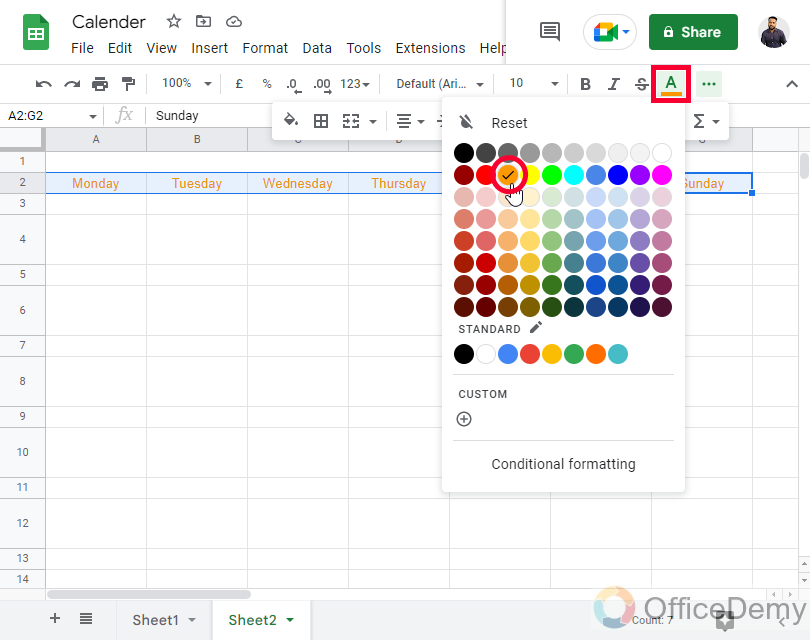 How to Insert Calendar in Google Sheets 15