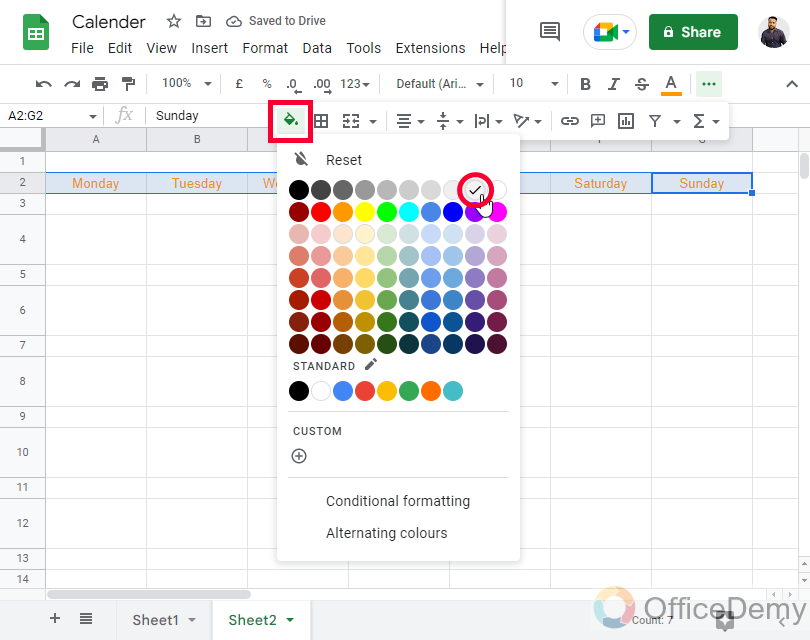 How to Insert Calendar in Google Sheets 16