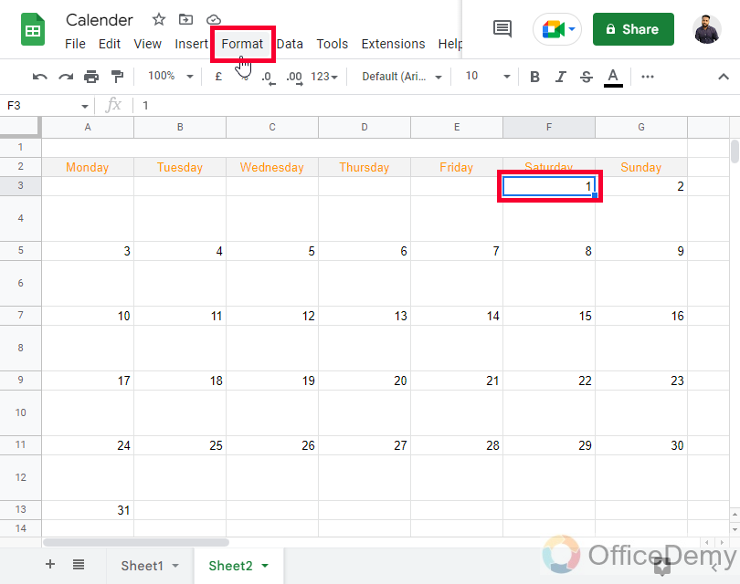 How to Insert Calendar in Google Sheets 18