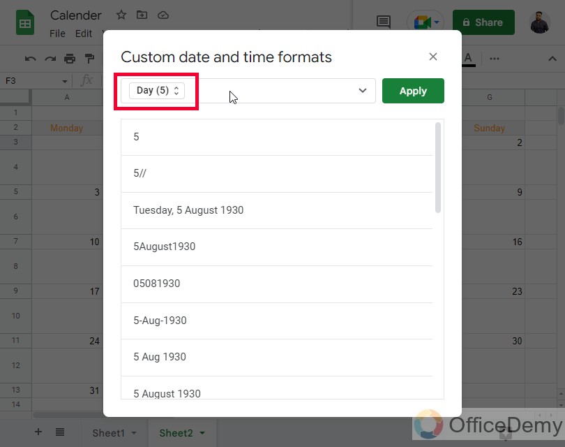 How to Insert Calendar in Google Sheets 20