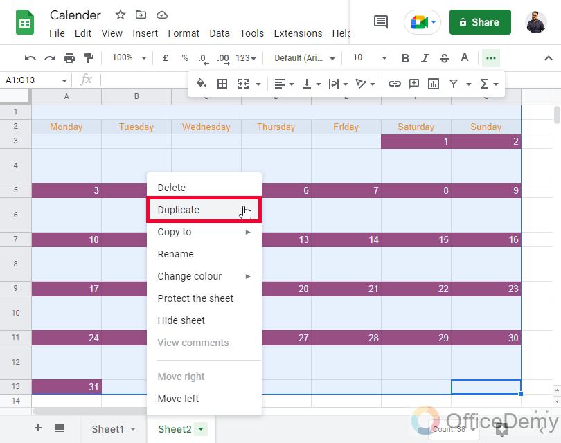 How to Insert Calendar in Google Sheets 27
