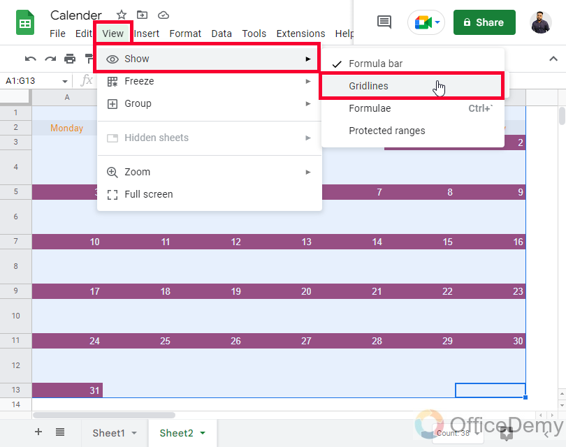 How to Insert Calendar in Google Sheets 28