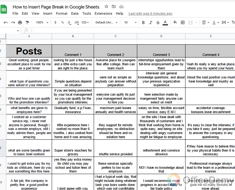 How to Insert Page Break in Google Sheets 1