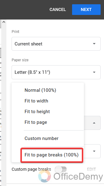 How to Insert Page Break in Google Sheets 12