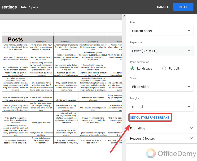 How to Insert Page Break in Google Sheets 5