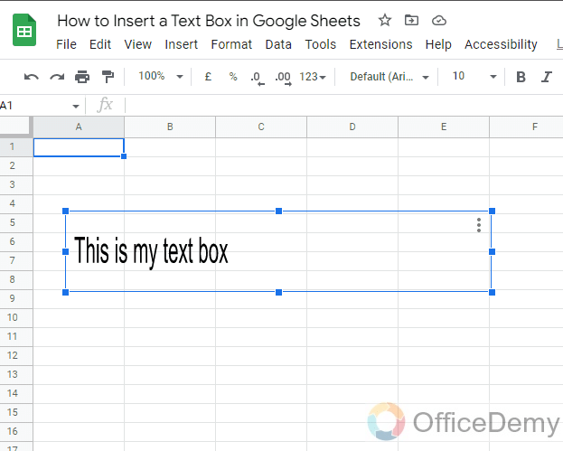 How to Insert a Text Box in Google Sheets 9