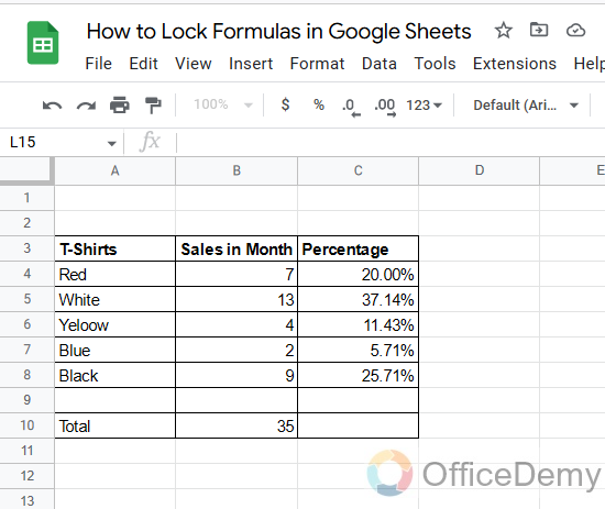 How to Lock Formulas in Google Sheets 1