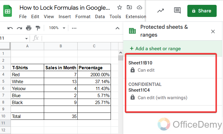How to Lock Formulas in Google Sheets 16