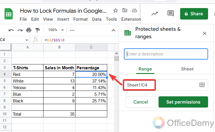 How to Lock Formulas in Google Sheets 6