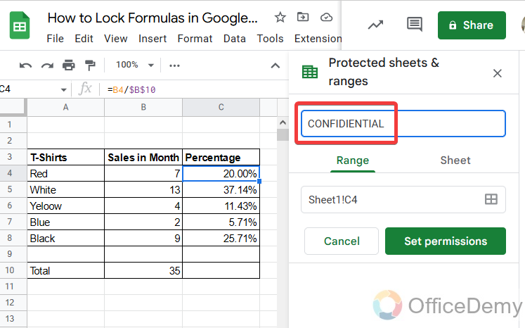How to Lock Formulas in Google Sheets 7