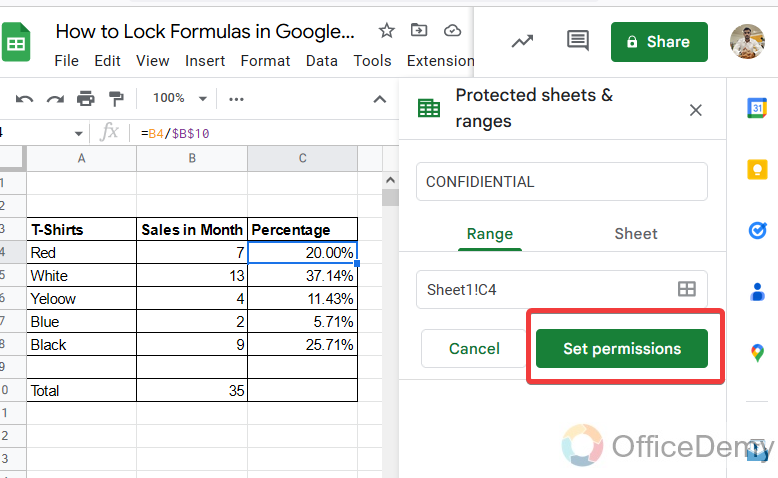 How to Lock Formulas in Google Sheets 8