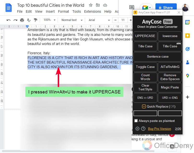 How to Make All Letters Lowercase on Google Docs 16
