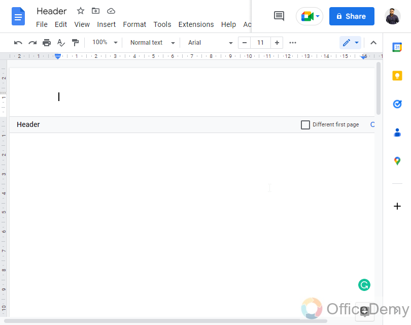 How to Make Header Only on First Page Google Docs 4