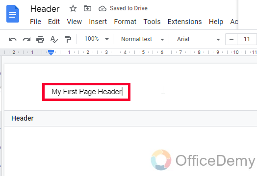 How to Make Header Only on First Page Google Docs 5